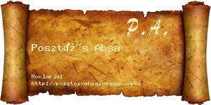 Posztós Absa névjegykártya